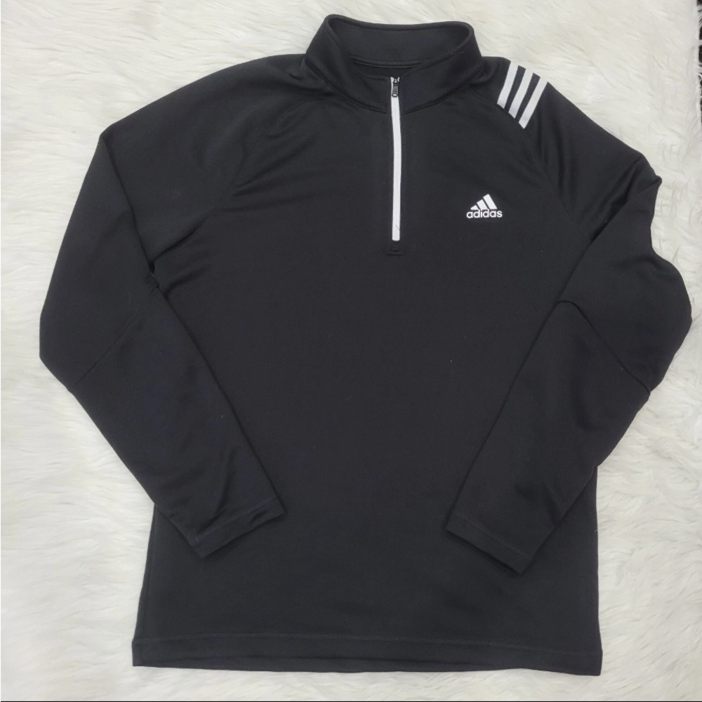 Adidas French Terry 1/4 Zip Golf Pullover Sweatshirt in black Sz.L